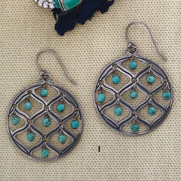 Silpada Jewelry - Silpada Sterling Silver Blue Green Howlite Earrings W1682